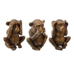 Les meilleures critiques de ✨ Lot De 3 Statuettes Déco Singe Sagesse 17cm Or ⭐