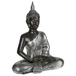 Offres 🔔 Statue Déco Bouddha 62cm Naturel & Argent ❤️