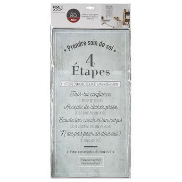 Grosses soldes ???? Sticker Relief Soin De Soi 32x60cm Gris ???? 2 Grosses soldes ???? Sticker Relief Soin De Soi 32x60cm Gris ???? – Image 2