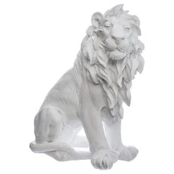 Acheter 😉 ATMOSPHERA Sculpture Lion En Résine H31 Blanc 🛒