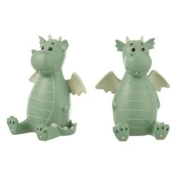 Bon marché ⌛ Paris Prix Lot De 2 Serre-Livres Enfant Dragon 16cm Vert 👍