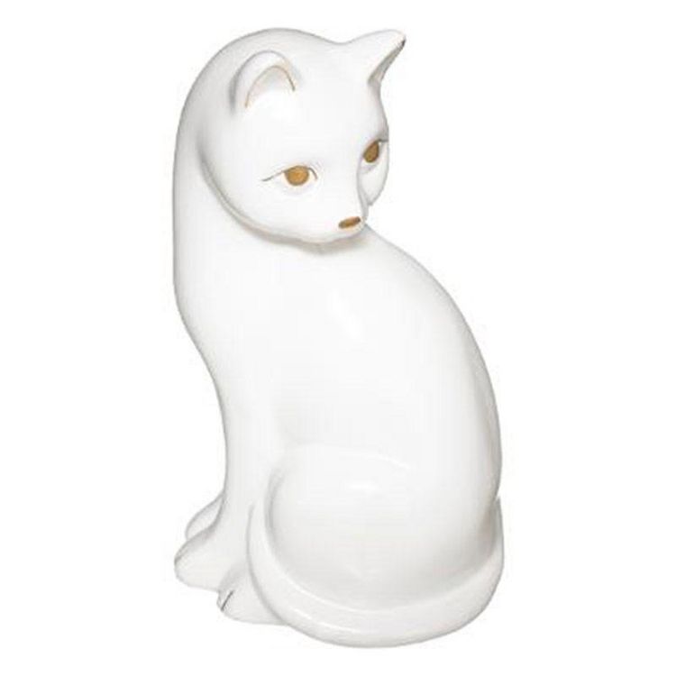 Coupon ???? Statuette Déco En Céramique Chat 26cm Blanc ???? 1 Coupon ???? Statuette Déco En Céramique Chat 26cm Blanc ????