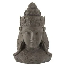 Offres 🥰 Paris Prix Statue Déco Bouddha Yeux Fermés 84cm Gris 🎉