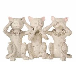 Meilleure affaire ???? Paris Prix Statue Déco En Résine Chats 24cm Gris ????