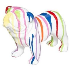 Grosses soldes 🤩 Statuette Déco Chien Peint 25cm Blanc 🎉