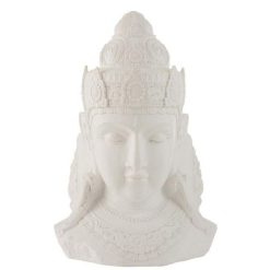 Budget ⭐ Paris Prix Statue Déco Bouddha Yeux Fermés 84cm Blanc ❤️