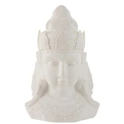 Budget ⭐ Paris Prix Statue Déco Bouddha Yeux Fermés 84cm Blanc ❤️