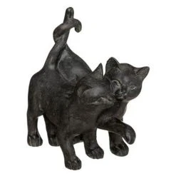 Meilleure affaire 🎁 Statuette Déco Couple Chatons 15cm Noir ✔️