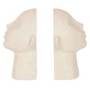Promo ???? Paris Prix Lot De 2 Serre-Livres Tête Abstraite 22cm Beige ????