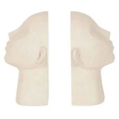 Promo 😍 Paris Prix Lot De 2 Serre-Livres Tête Abstraite 22cm Beige 🔔