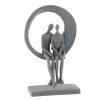 Meilleure affaire ???? Paris Prix Statuette Déco Couple Dans Cercle 30cm Gris ????