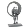 Meilleure affaire 🛒 Paris Prix Statuette Déco Couple Dans Cercle 30cm Gris 💯