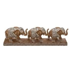 Grosses soldes ✨ Statue Déco En Résine 3 Éléphants 46cm Naturel 🎁