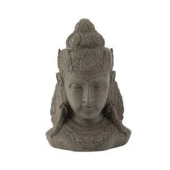 Vente flash 🤩 Paris Prix Statue Déco Bouddha Yeux Fermés 43cm Gris 🎉