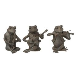 Meilleure vente ???? No Name Figurine Grenouille Musique Assise Résine Large X3 ????