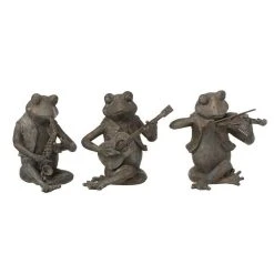 Meilleure vente 👏 No Name Figurine Grenouille Musique Assise Résine Large X3 🌟