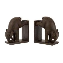 Grosses soldes ❤️ Paris Prix Lot De 2 Serre-Livres Éléphant 43cm Marron ✔️