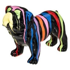 Vente flash ❤️ Statuette Déco Chien Peint 25cm Noir 🤩
