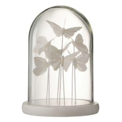 Le moins cher ✔️ Paris Prix Cloche Décorative Design Papillons 25cm Blanc ????