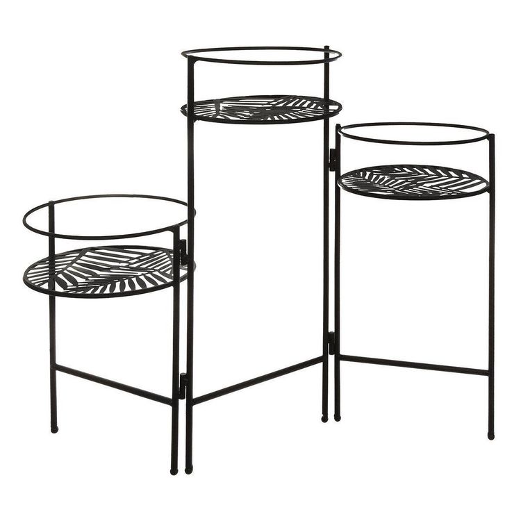 Budget ❤️ ATMOSPHERA Lot De 3 Portes Plante En Métal Leaf Noir ???? 1 Budget ❤️ ATMOSPHERA Lot De 3 Portes Plante En Métal Leaf Noir ????