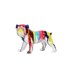 Nouveau 🥰 Paris Prix Statuette Déco Bulldog 40cm Multicolore ⌛