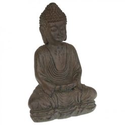 Promo ???? Statuette Bouddha Pierre 28cm Marron ⌛