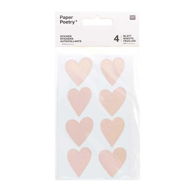 Nouveau 👏 Youdoit 4 Feuilles D'autocollants Coeurs Rose Clair ✨ 1 Nouveau 👏 Youdoit 4 Feuilles D'autocollants Coeurs Rose Clair ✨