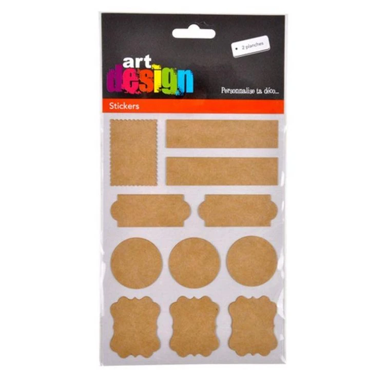 Remise 👍 Paris Prix Lot De 22 Stickers Craft 13x18cm Naturel 🛒 2 Remise 👍 Paris Prix Lot De 22 Stickers Craft 13x18cm Naturel 🛒 – Image 2