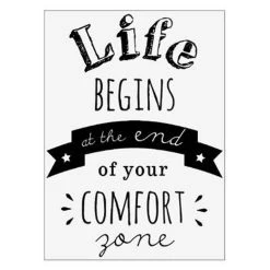 Grosses soldes 👍 Sticker Mural Texte Life Begins 30x40cm Noir 👏