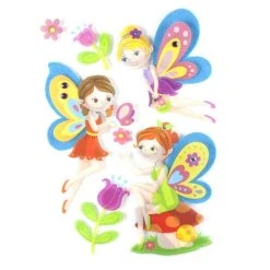 Offres 😉 Stick'n Look Sticker 3D Fée - 30 X 40 Cm - Bleu 😉