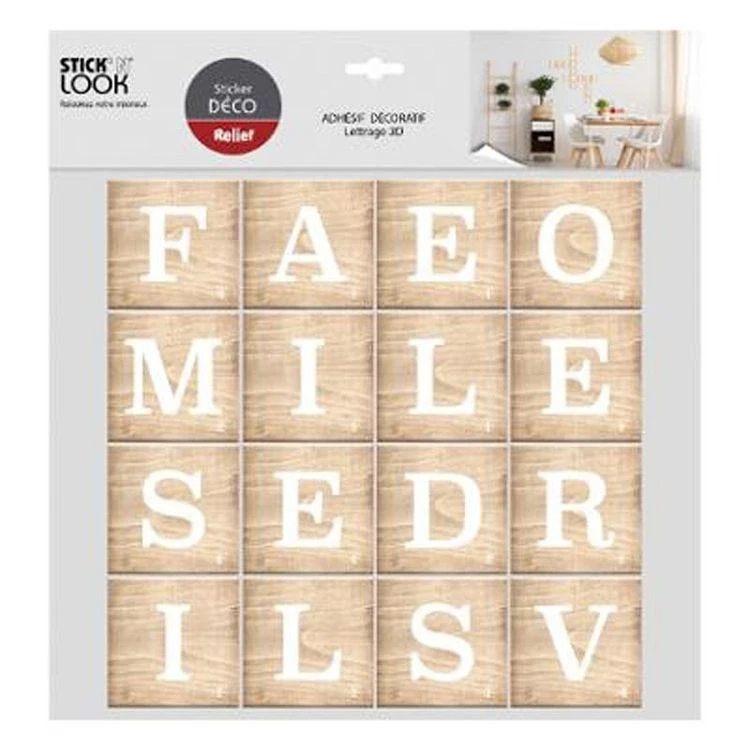 Acheter ❤️ Sticker Relief Lettres 41x41cm Blanc ✔️ 2 Acheter ❤️ Sticker Relief Lettres 41x41cm Blanc ✔️ – Image 2