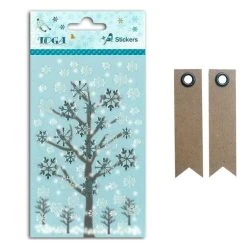 Meilleur prix ❤️ Youdoit 50 Stickers Epoxy Jeux D'hiver Flocons + 20 étiquettes Kraft Fanion 🎉