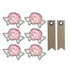 Offres ???? Youdoit Autocollants 3D Rose Romantique Contour Gris + 20 étiquettes Kraft Fanion ⌛