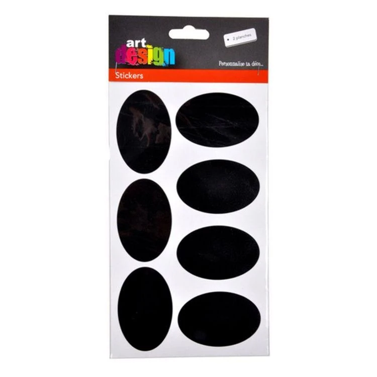 Meilleur prix 👏 Paris Prix Lot De 14 Stickers Ardoise Ovale 12x21cm Noir ❤️ 2 Meilleur prix 👏 Paris Prix Lot De 14 Stickers Ardoise Ovale 12x21cm Noir ❤️ – Image 2