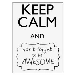 Coupon 💯 Sticker Mural Keep Calm Awesome 30x40cm Noir 🌟