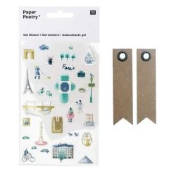 Budget 🔔 Youdoit Stickers Gel Transparent Cities Paris + 20 étiquettes Kraft Fanion ⭐