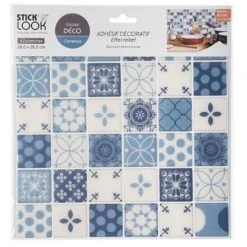 Grosses soldes 😀 Lot De 2 Stickers Carrelage Carreaux 26x28cm Bleu 🤩