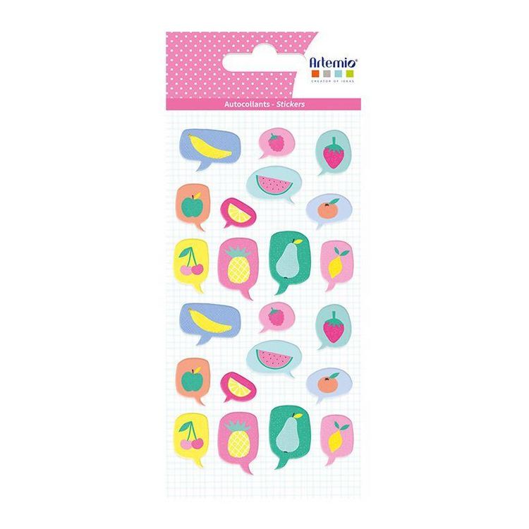 Meilleure affaire ???? Artemio Autocollants Puffies 3D Tutti Frutti Philactères ???? 1 Meilleure affaire ???? Artemio Autocollants Puffies 3D Tutti Frutti Philactères ????