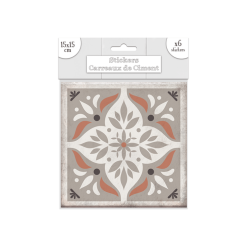 De gros ✔️ SUD TRADING 6 Stickers Carreaux De Ciment Losange - 15 X 15 Cm - Taupe ????