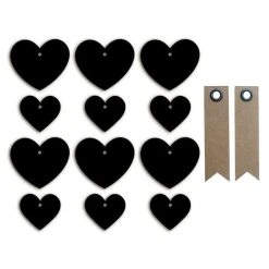 Promo 😀 Youdoit Stickers Ardoises Petits & Grands Cœurs + 20 étiquettes Kraft Fanion 🎁