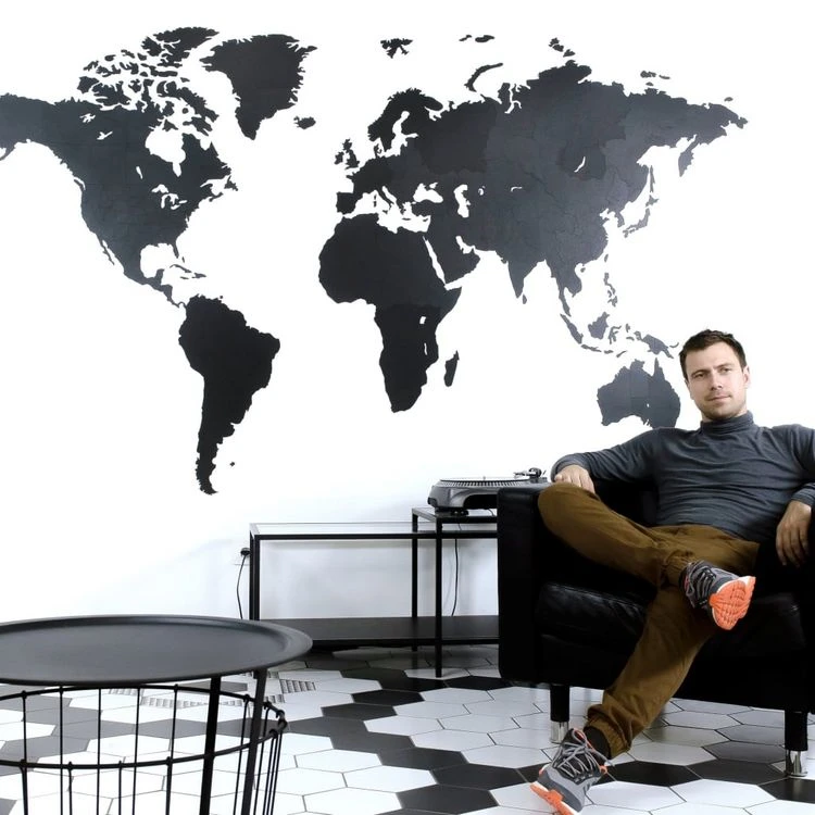 Acheter 🌟 MiMi Innovations Decoration Carte Du Monde Murale Bois Noir 280x170 Cm ✔️ 3 Acheter 🌟 MiMi Innovations Decoration Carte Du Monde Murale Bois Noir 280x170 Cm ✔️ – Image 3
