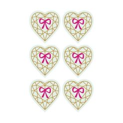 Sortie ???? Rayher Autocollants 3D 4 Cm - Cœur Diamant Sur Fond Rose Clair ????