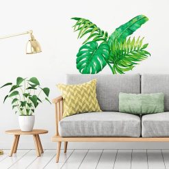 Alternative view of Sortie ???? SUD TRADING Sticker Nature Jungle - 70 X 50 Cm - Blanc Et Vert ????