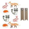 Vente flash ✔️ Graine Créative 8 Stickers 3D Animaux De La Forêt + 20 étiquettes Kraft Fanion ????
