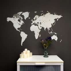 Alternative view of Remise ⭐ MiMi Innovations Decoration Carte Du Monde Murale Bois Blanc 130x78 Cm ????
