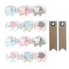 Budget ❤️ Graine Créative 12 Stickers 3D Elephants 4,3 Cm + 20 étiquettes Kraft Fanion ????