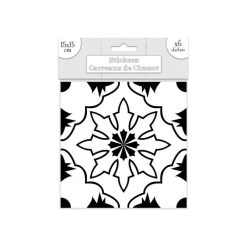 Budget ???? SUD TRADING 6 Stickers Carreaux De Ciment - 15 X 15 Cm - Blanc Et Noir ⌛