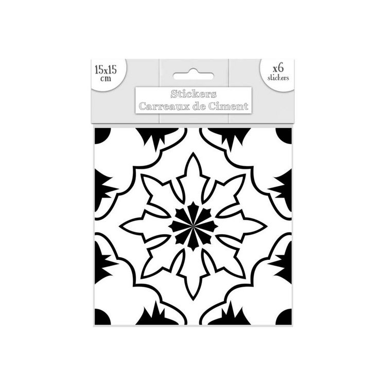 SUD TRADING 6 Stickers carreaux de ciment - 15 x 15 cm - Blanc et noir Budget ???? SUD TRADING 6 Stickers Carreaux De Ciment - 15 X 15 Cm - Blanc Et Noir ⌛ -Paris Prix Sales unnamed file 607