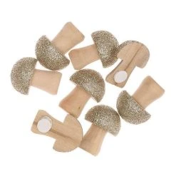 Budget 🛒 Youdoit 8 Autocollants En Bois Champignons Pailletés 🥰