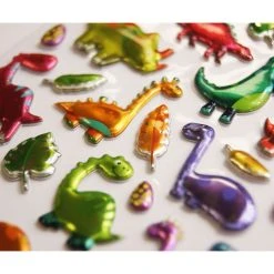 Remise 🌟 Youdoit Autocollants Réutilisables - Relief 3D - Dinosaures - Effet Métallique 😀